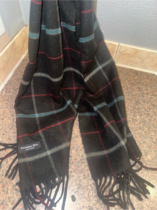 Dior Accessories - Dior Black Plaid Scarf EUC